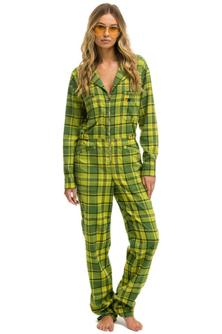 UNISEX PLAID FLIGHT SUIT - AVOCADO PLAID Flight Suit Aviator Nation