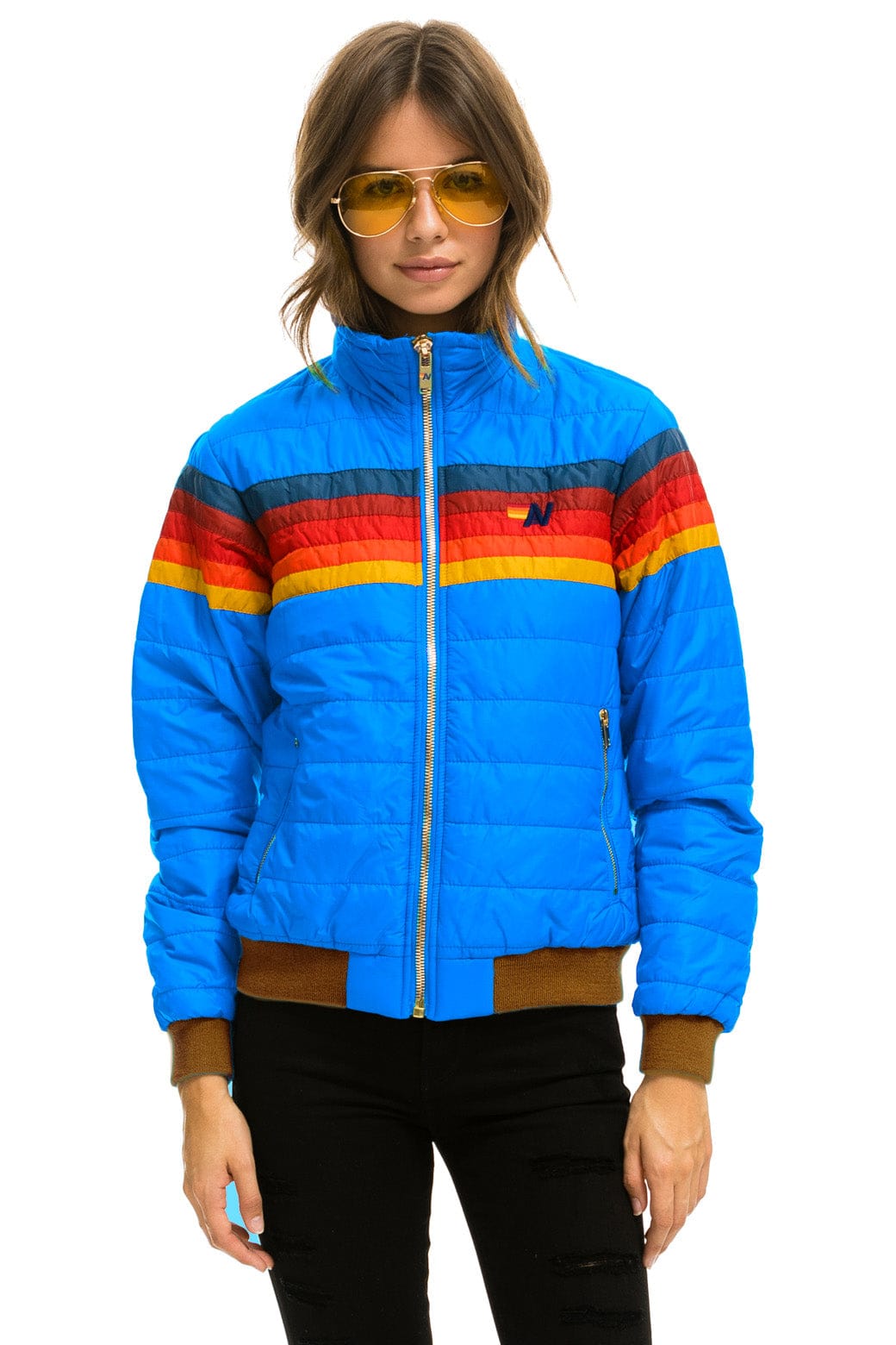 WOMEN'S 5 STRIPE JACKET - BLUE CINA GLOSSY Jacket Aviator Nation