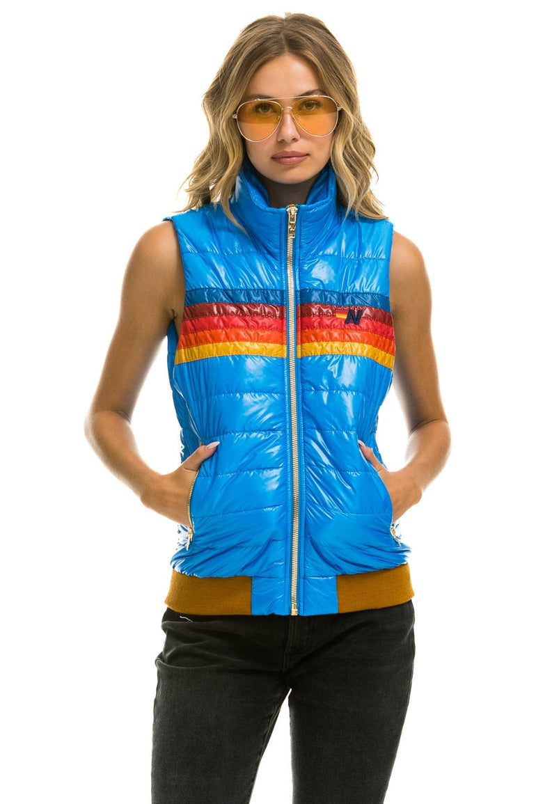 WOMEN'S 5 STRIPE VEST - GLOSSY BLUE CINA Vest Aviator Nation