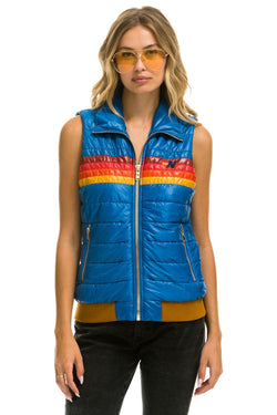 WOMEN'S 5 STRIPE VEST - GLOSSY SNORKEL BLUE Vest Aviator Nation