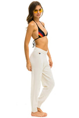 WOMEN'S BOLT CASHMERE LIGHT SWEATER PANT - VINTAGE WHITE // BLACK BOLT Womens Sweatpants Aviator Nation