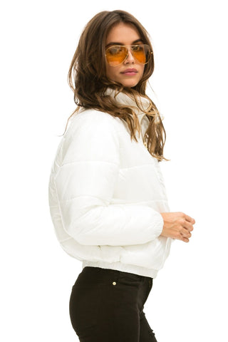 WOMEN'S BOLT LUXE APRES PUFFER JACKET - GLOSSY WHITE Jacket Aviator Nation