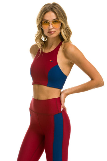 WOMEN'S COLOR BLOCK RACER SPORTS BRA - BLAZER Sports Bra Aviator Nation
