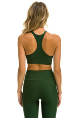 WOMEN'S COLOR BLOCK RACER SPORTS BRA - FOREST Sports Bra Aviator Nation