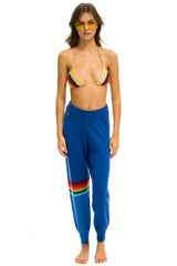 WOMEN'S RAINBOW STRIPE CASHMERE LIGHT SWEATER PANT - VINTAGE BLUE WOMENS Aviator Nation