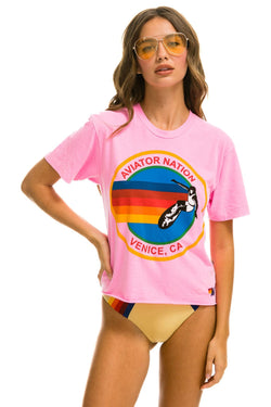 WOMEN'S SIGNATURE BOYFRIEND TEE - NEON PINK Boyfriend Tee Aviator Nation