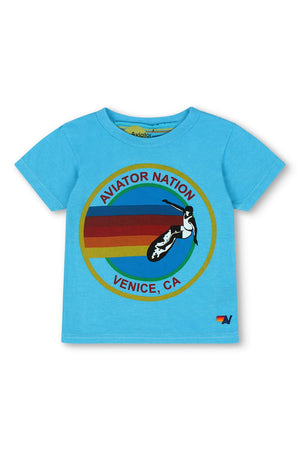 KID'S AVIATOR NATION VENICE TEE - NEON BLUE