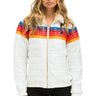 5 STRIPE RAINBOW SLEEVE JACKET - WHITE GLOSSY Women's Outerwear Aviator Nation 