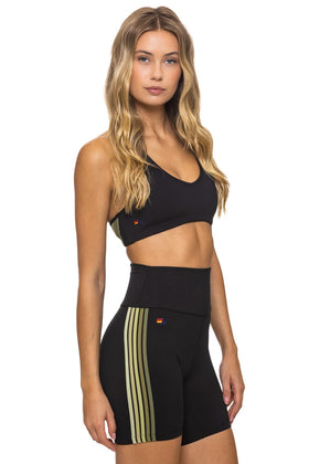 5 STRIPE 5 INCH HI-RISE BIKER SHORT