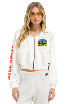 PALM TREE FEST ASPEN 2026 CROPPED ZIP HOODIE RELAXED