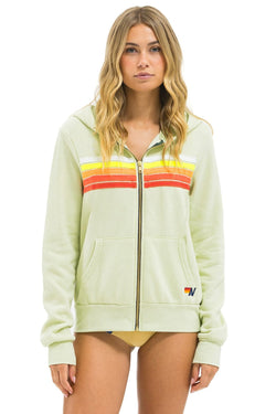 5 STRIPE HOODIE - LIME CREAM // WHITE NEON