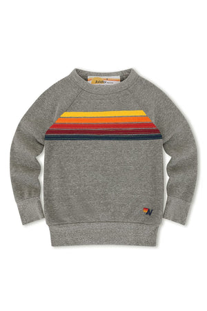 KID'S 5 STRIPE SWEATSHIRT - HEATHER GREY