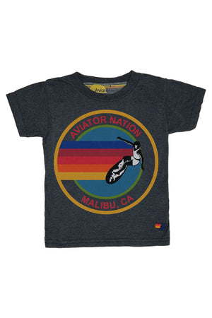 KID'S AVIATOR NATION MALIBU TEE - CHARCOAL
