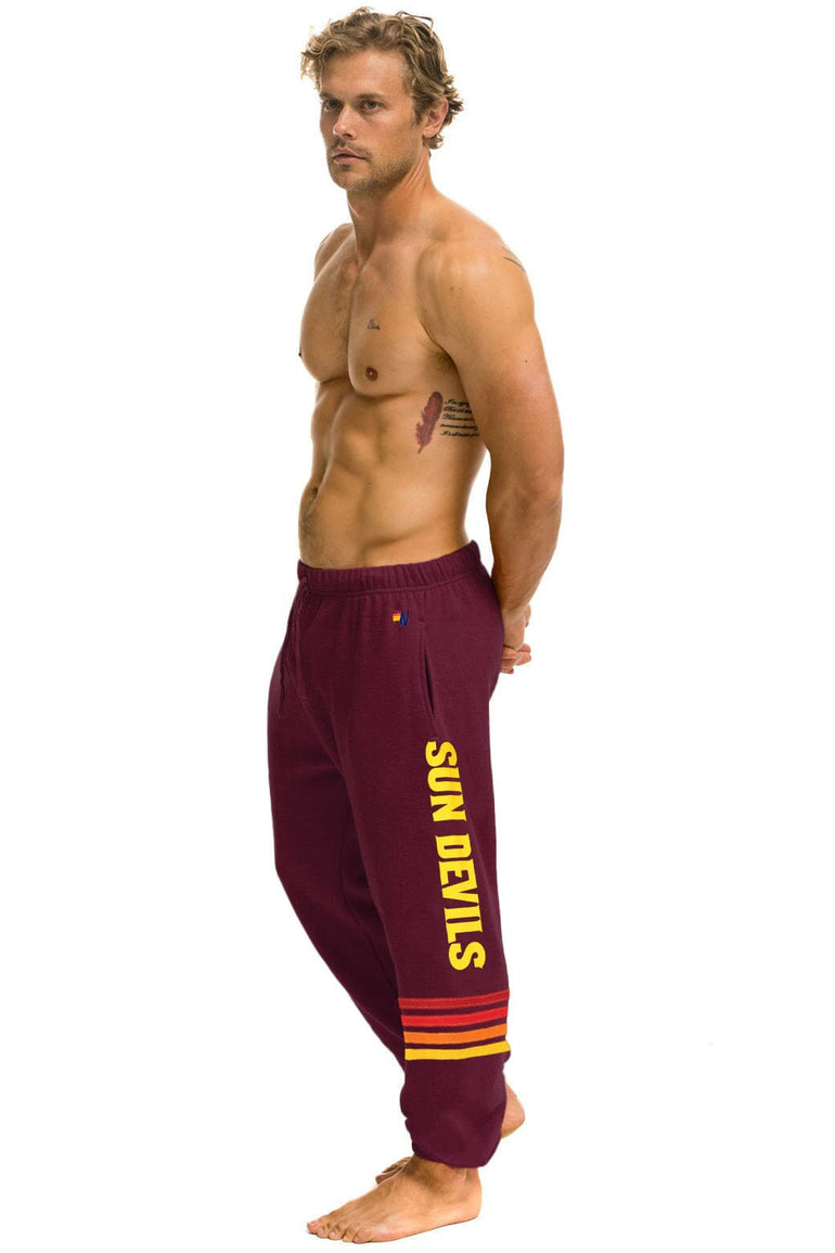 ASU FORK UNISEX POCKET SWEATPANTS - MAROON