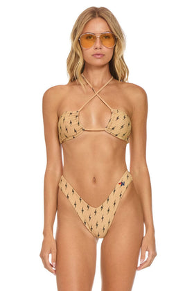 SPARKLE ST TROPEZ BANDEAU HALTER BIKINI TOP