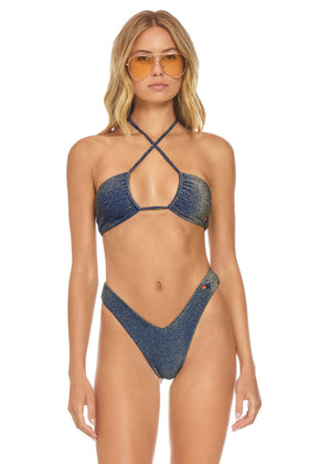 SPARKLE ST TROPEZ BANDEAU HALTER BIKINI TOP