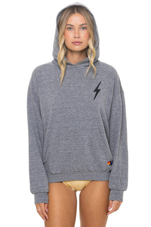 BOLT STITCH RELAXED PULLOVER HOODIE - HEATHER GREY