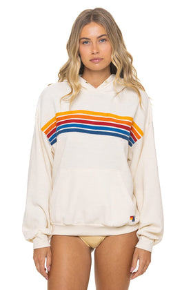 5 STRIPE RELAXED PULLOVER HOODIE