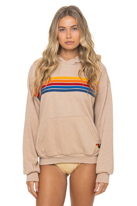 5 STRIPE RELAXED PULLOVER HOODIE