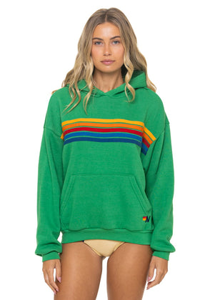 5 STRIPE RELAXED PULLOVER HOODIE