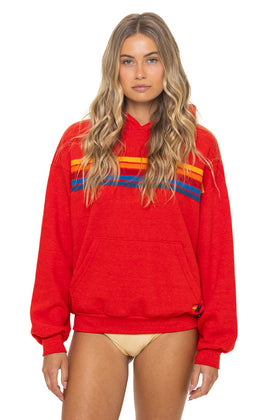 5 STRIPE RELAXED PULLOVER HOODIE