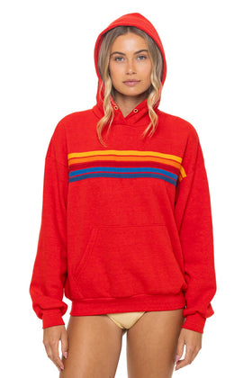 5 STRIPE RELAXED PULLOVER HOODIE
