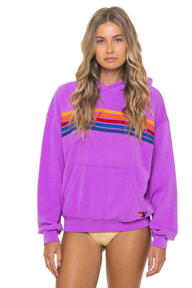5 STRIPE RELAXED PULLOVER HOODIE