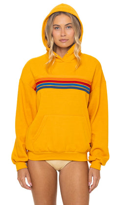 5 STRIPE RELAXED PULLOVER HOODIE