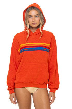 5 STRIPE RELAXED PULLOVER HOODIE