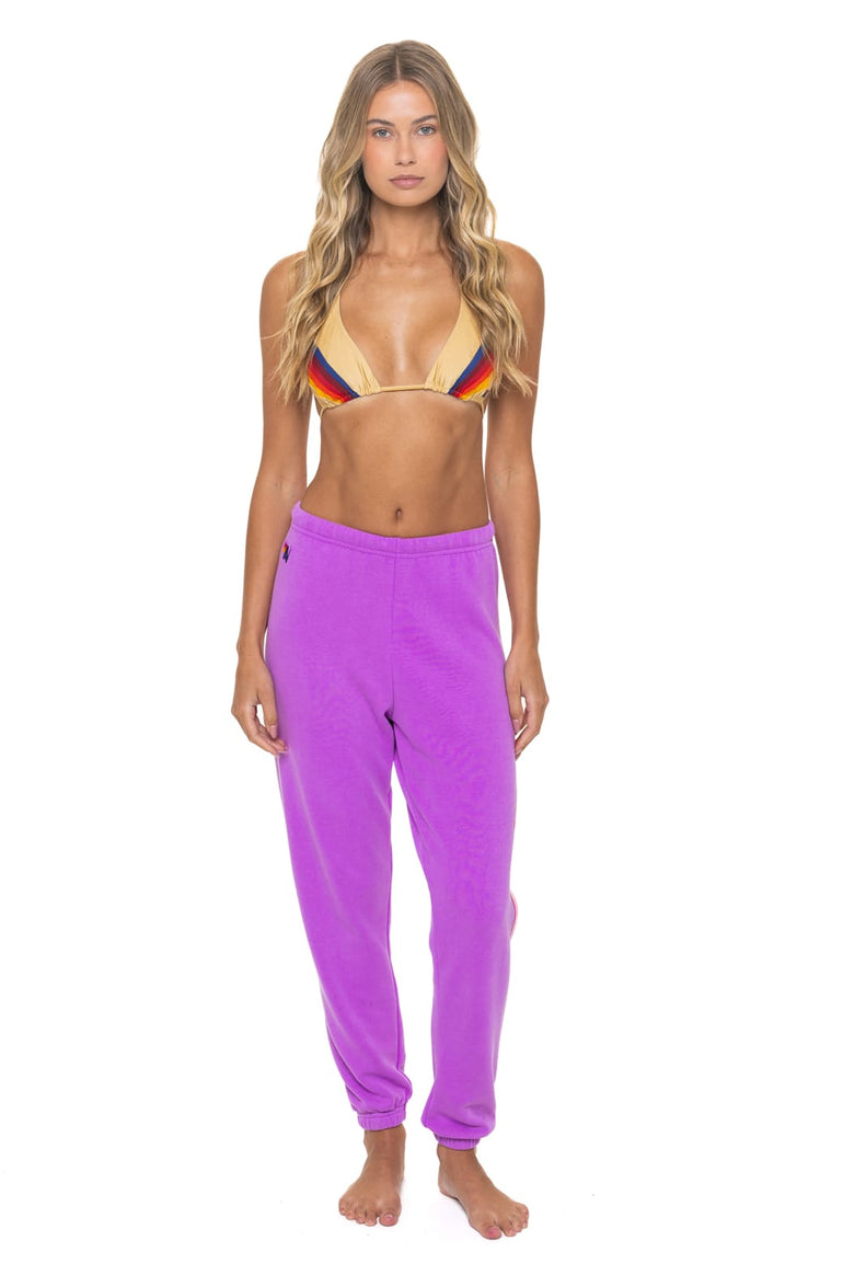 BOLT STITCH SWEATPANTS - NEON PURPLE // NEON PINK