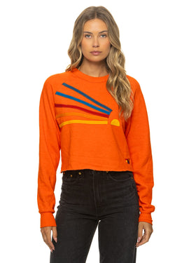 DAYDREAM CROPPED CREW SWEATSHIRT RELAXED - ORANGE