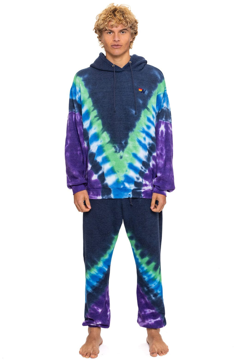 HAND DYED V SWEATPANTS - TIE DYE MIDNIGHT // PURPLE