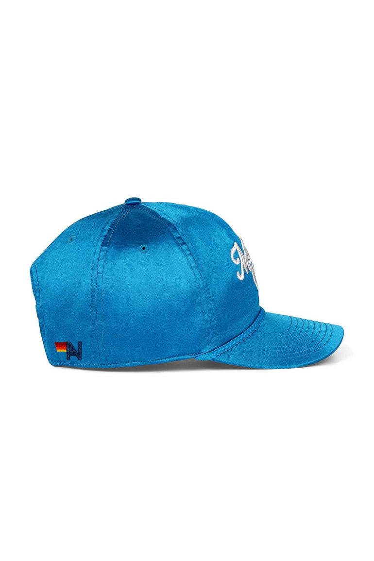 MEMBERS EXCLUSIVE VINTAGE SATIN SCRIPT TRUCKER HAT - OCEAN