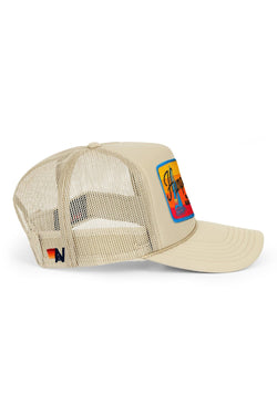 PALM TREE FESTIVAL HAMPTONS 2026 VINTAGE LOW RISE TRUCKER - KHAKI