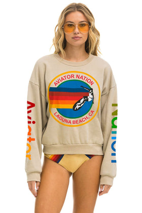 AVIATOR NATION LAGUNA BEACH RELAXED CREW SWEATSHIRT