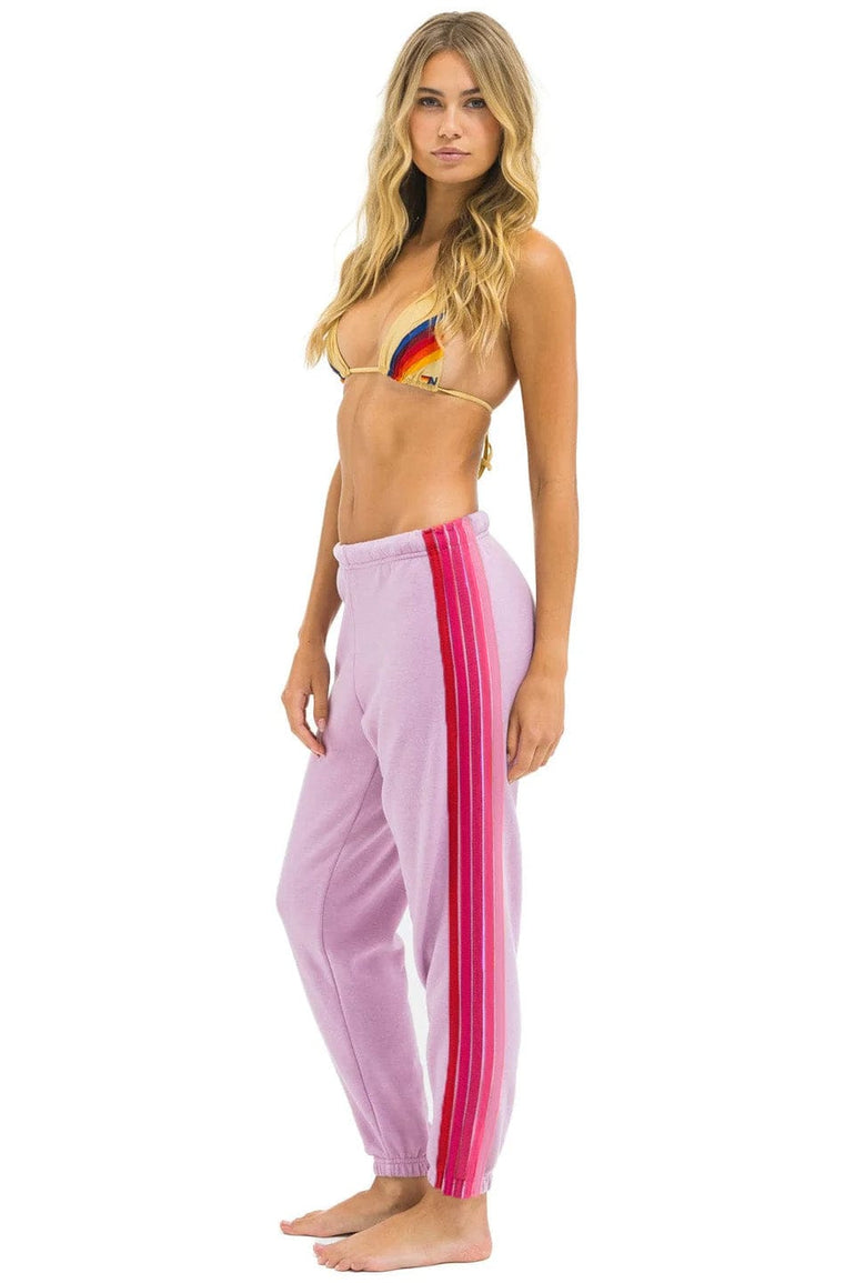 5 STRIPE SWEATPANTS - MAUVE // PINK