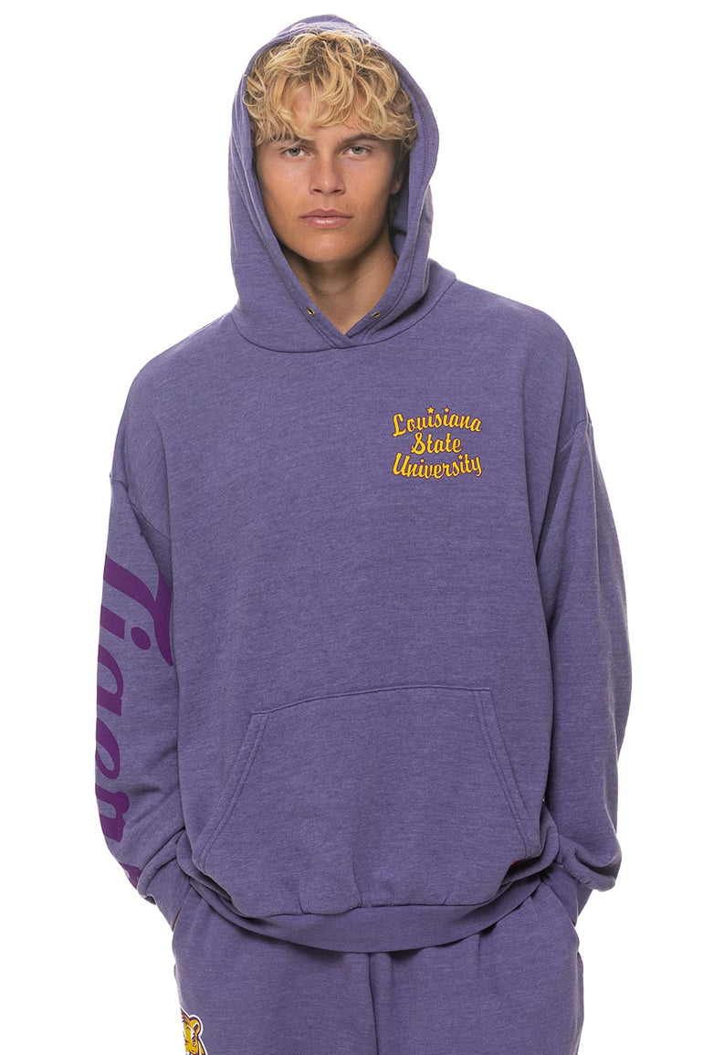 LSU TIGER RELAXED PULLOVER HOODIE  - GRAPE