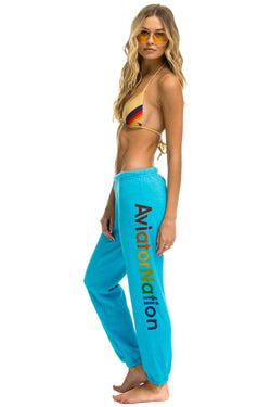 AVIATOR NATION NORTH SHORE SWEATPANTS - NEON BLUE Women's Sweatpants Aviator Nation 