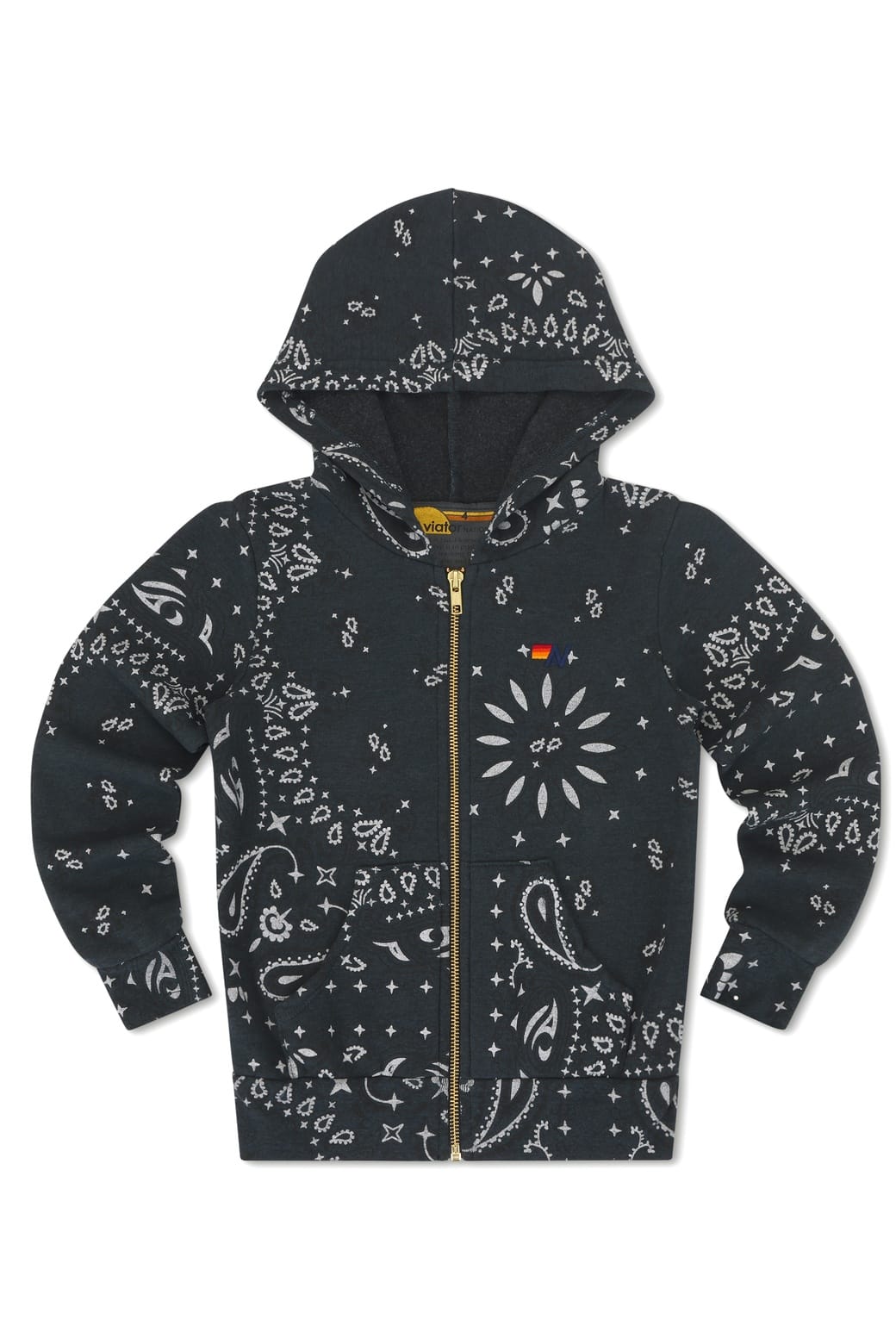 KID'S BANDANA ZIP HOODIE - CHARCOAL
