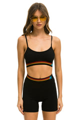 LOGO ADJUSTABLE BRALETTE - BLACK Sports Bra Aviator Nation 