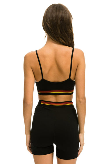 LOGO ADJUSTABLE BRALETTE - BLACK Sports Bra Aviator Nation 