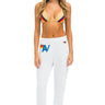 LOGO STITCH SWEATPANTS - WHITE Women's Sweatpants Aviator Nation 