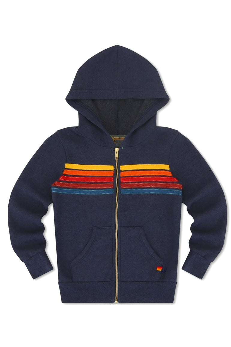 KID'S 5 STRIPE HOODIE - NAVY