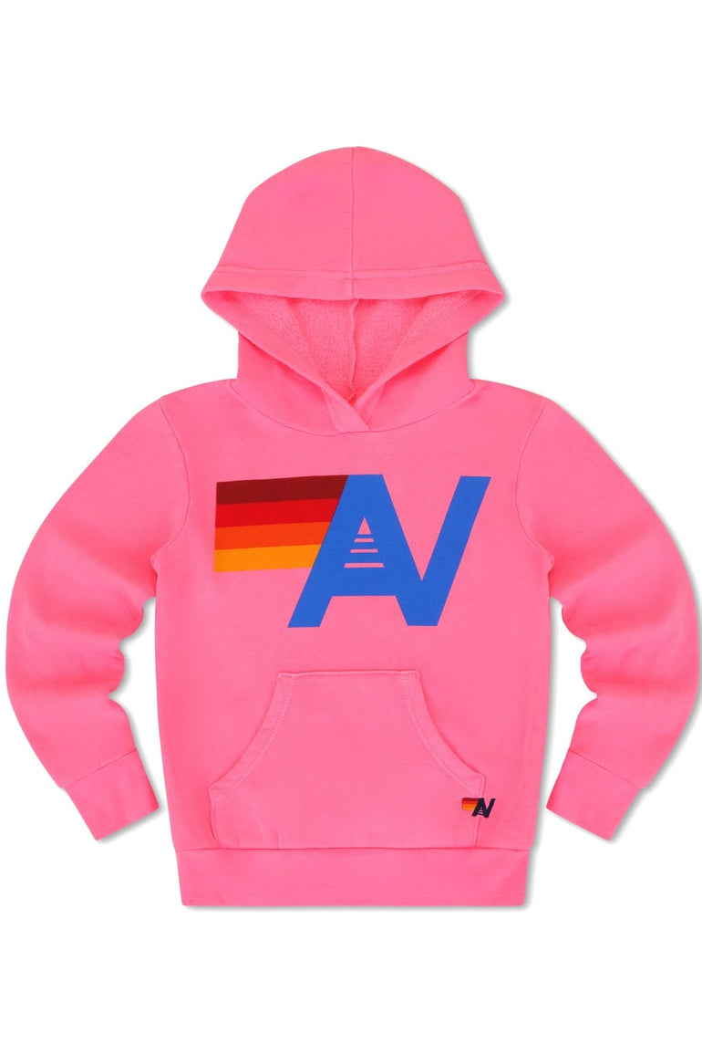 KID'S LOGO  PULLOVER HOODIE - NEON PINK