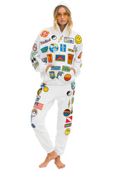 PRESALE: VINTAGE PATCH RELAXED PULLOVER HOODIE- WHITE Hoodie Aviator Nation 