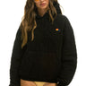 QUILTED RELAXED PULLOVER HOODIE - BLACK Hoodie Aviator Nation 