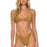 SPARKLE RIVIERA KNOT CHEEKY BIKINI BOTTOMS - MOCHA Swim Aviator Nation 