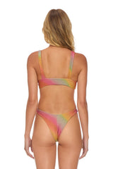 SPARKLE RIVIERA KNOT CHEEKY BIKINI BOTTOMS - RAINBOW Swim Aviator Nation 