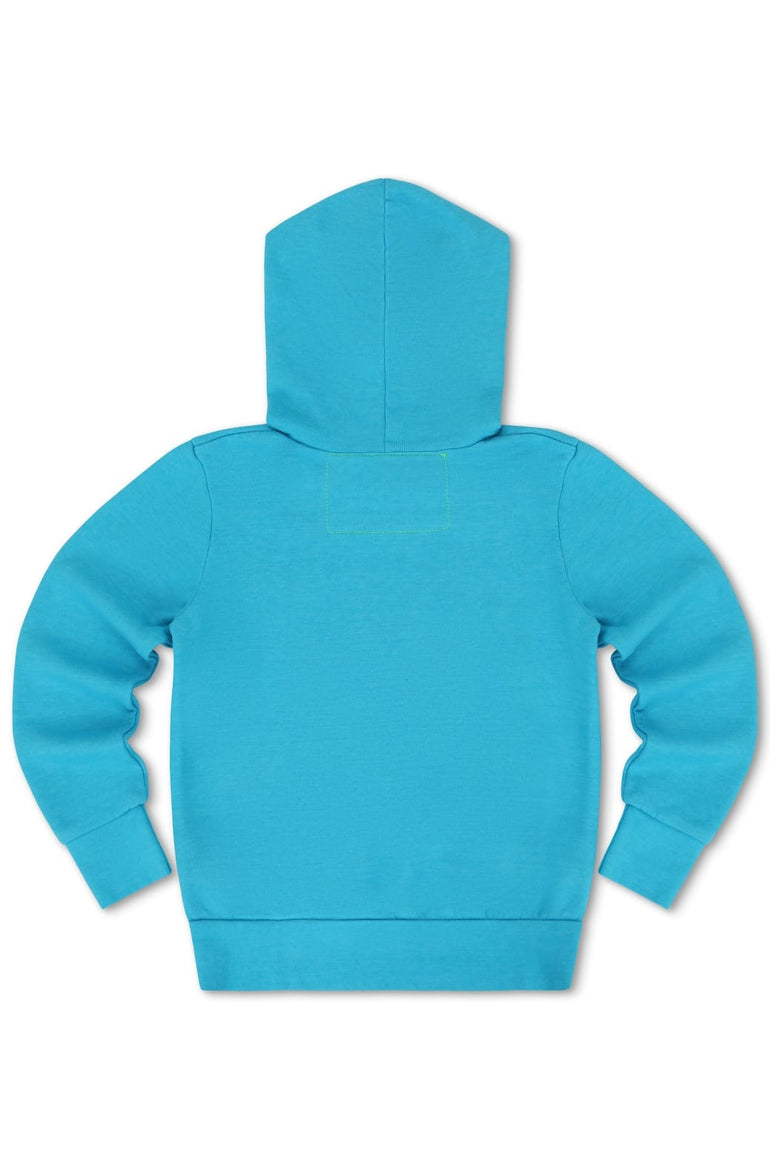 KID'S LOGO PULLOVER HOODIE - NEON BLUE