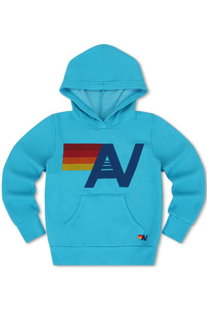KID'S LOGO PULLOVER HOODIE - NEON BLUE